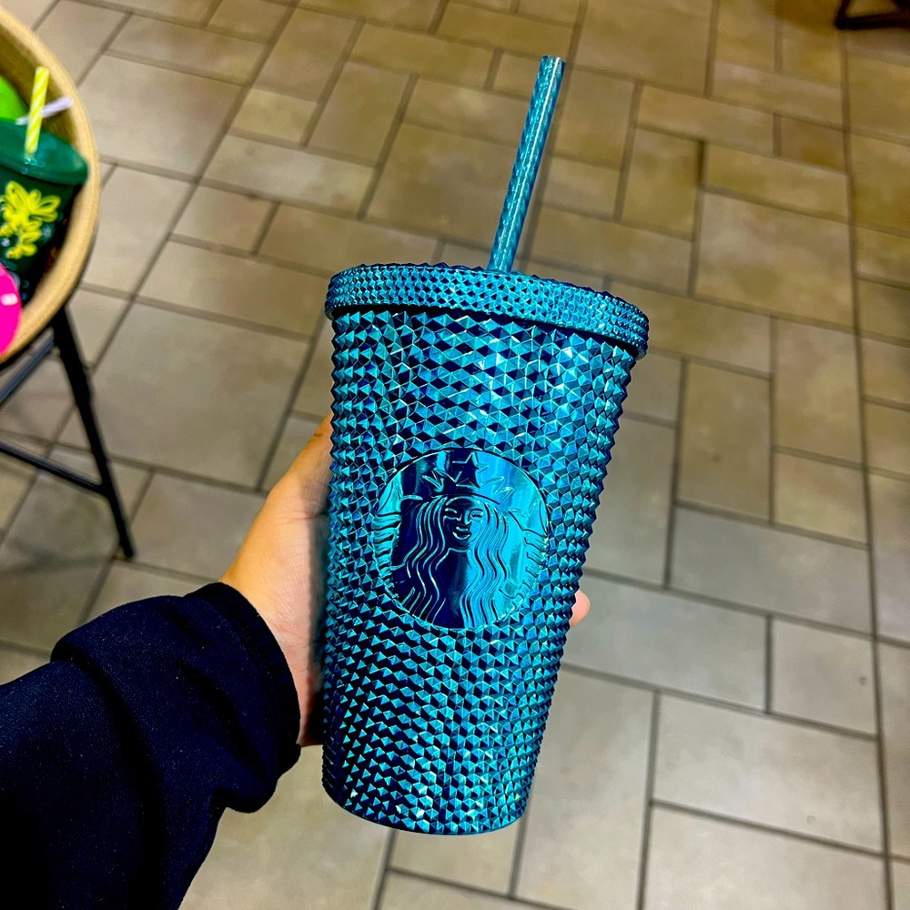 NWT Starbucks Limited Edition Summer 2023 Teal Studded Tumbler, 16oz